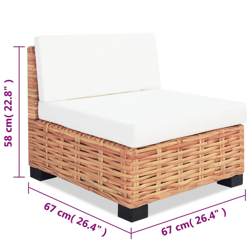 vidaXL 14 részes természetes rattan kanapészett