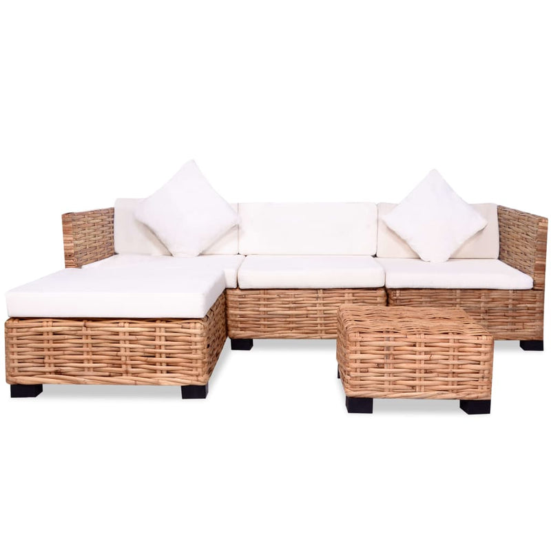 vidaXL 14 részes természetes rattan kanapészett