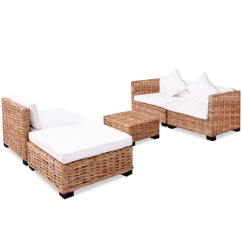 vidaXL 14 részes természetes rattan kanapészett
