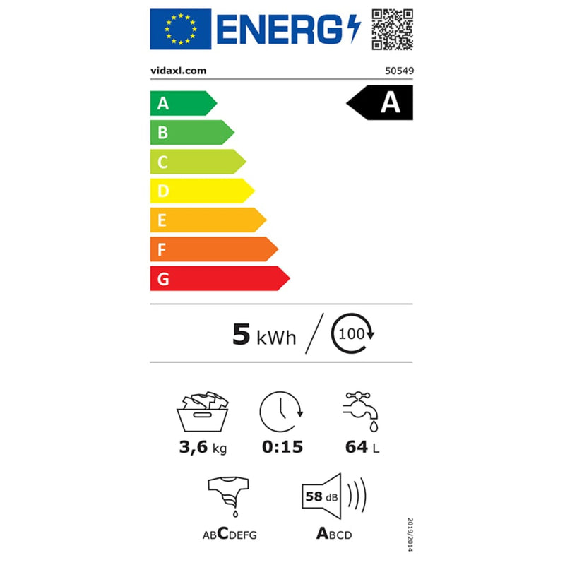 vidaXL mini ikermedencés mosógép 5.6 kg