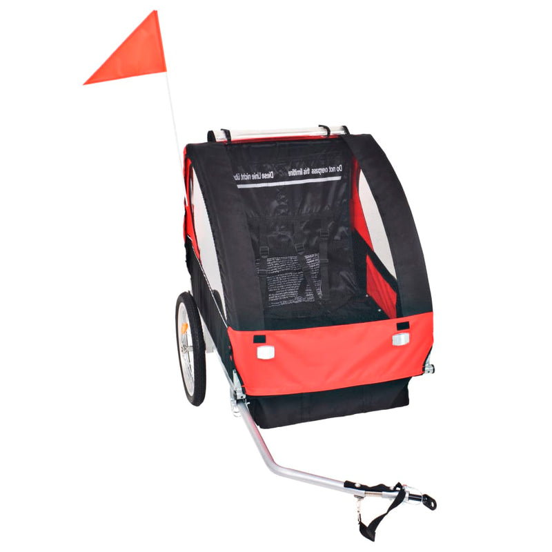 vidaXL piros és fekete kerékpár-utánfutó 30 kg