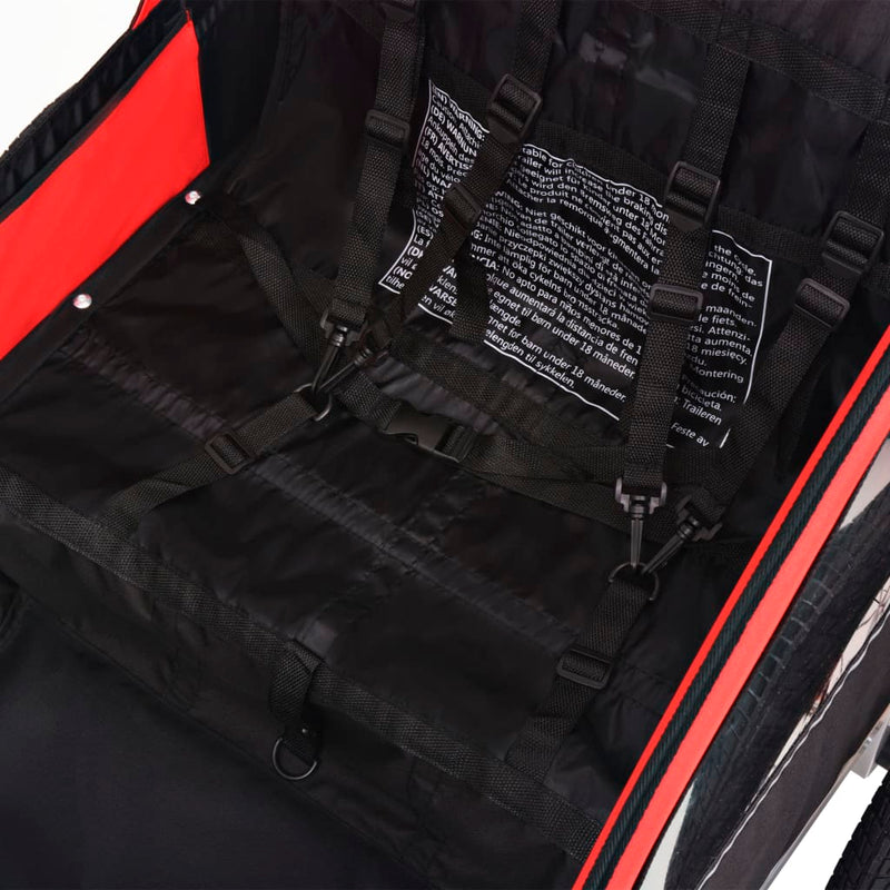 vidaXL piros és fekete kerékpár-utánfutó 30 kg