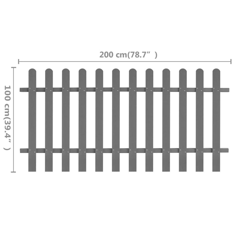 vidaXL WPC léckerítés 200 x 100 cm