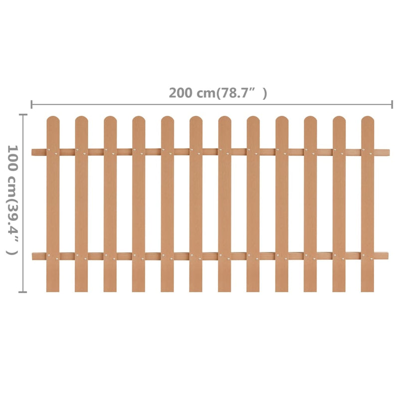 vidaXL WPC léckerítés 200 x 100 cm
