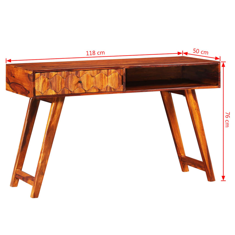 vidaXL tömör kelet-indiai rózsafa íróasztal 118 x 50 x 76 cm