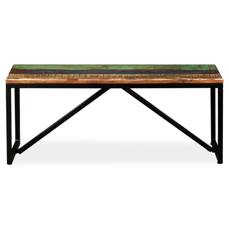 vidaXL tömör újrahasznosított fa pad 110 x 35 x 45 cm