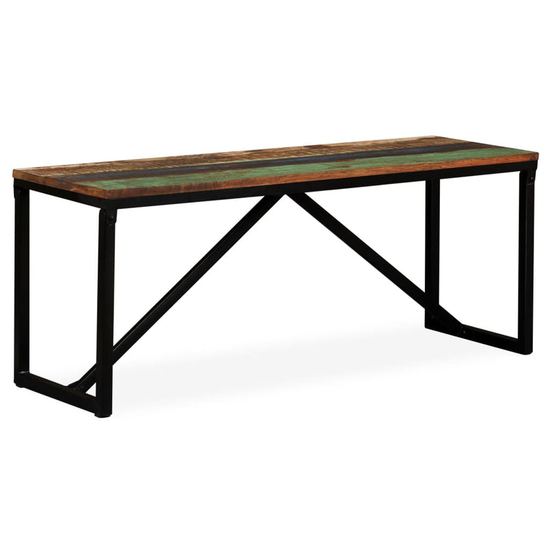 vidaXL tömör újrahasznosított fa pad 110 x 35 x 45 cm