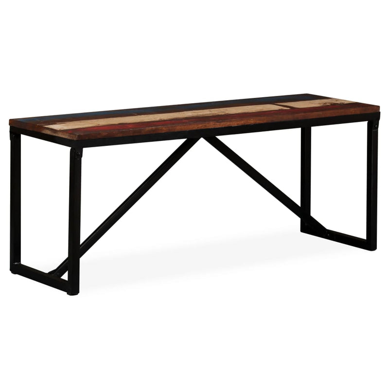 vidaXL tömör újrahasznosított fa pad 110 x 35 x 45 cm