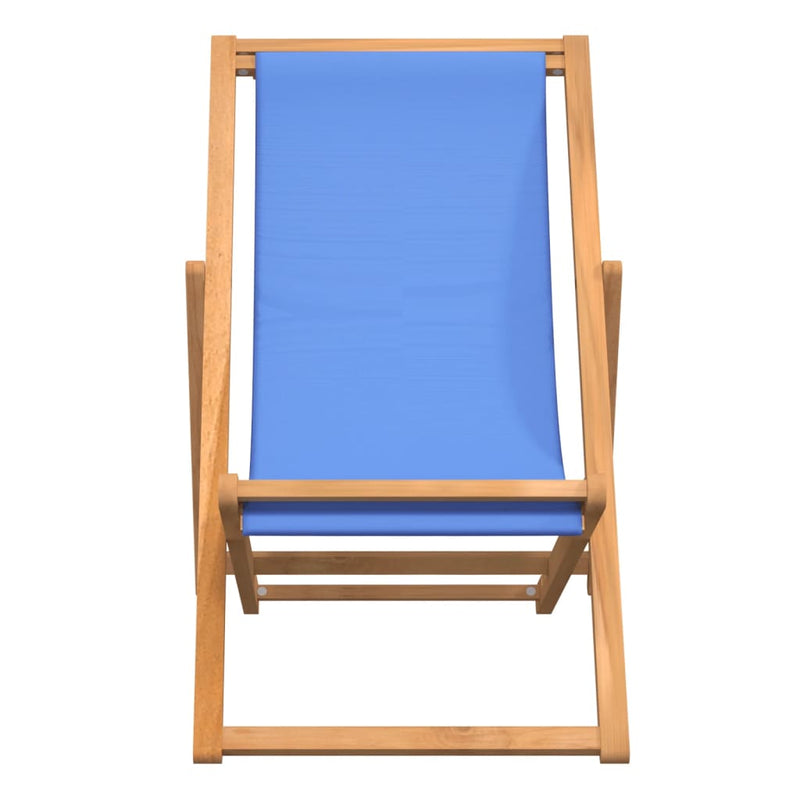 vidaXL kék tíkfa napozószék 56 x 105 x 96 cm