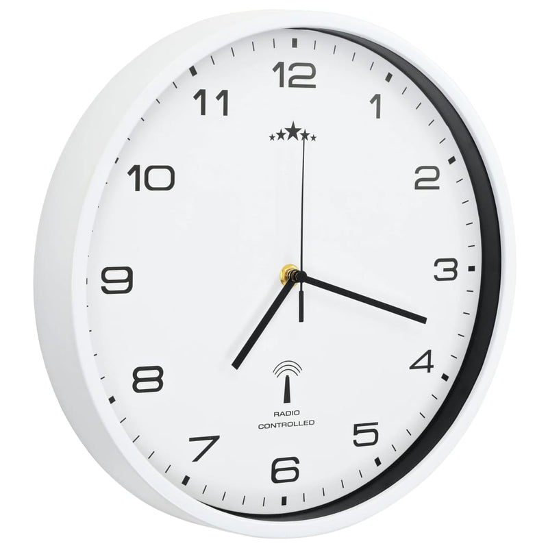 vidaXL fehér színű rádióvezérelt falióra kvarcszerkezettel 31 cm
