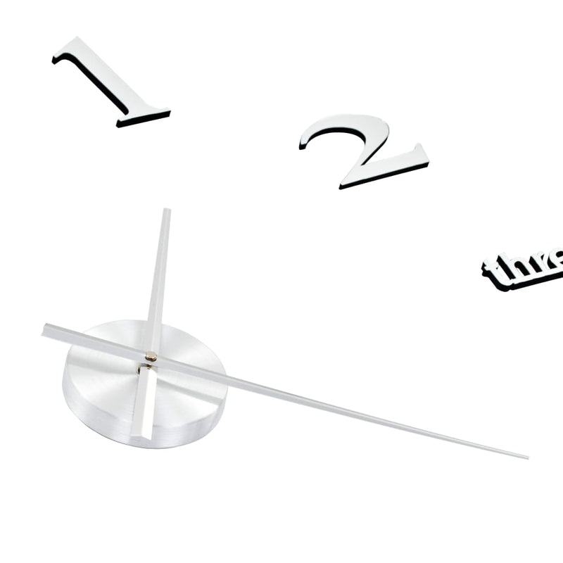 vidaXL modern küllemű ezüstszínű 3D falióra, 100 cm XXL méret
