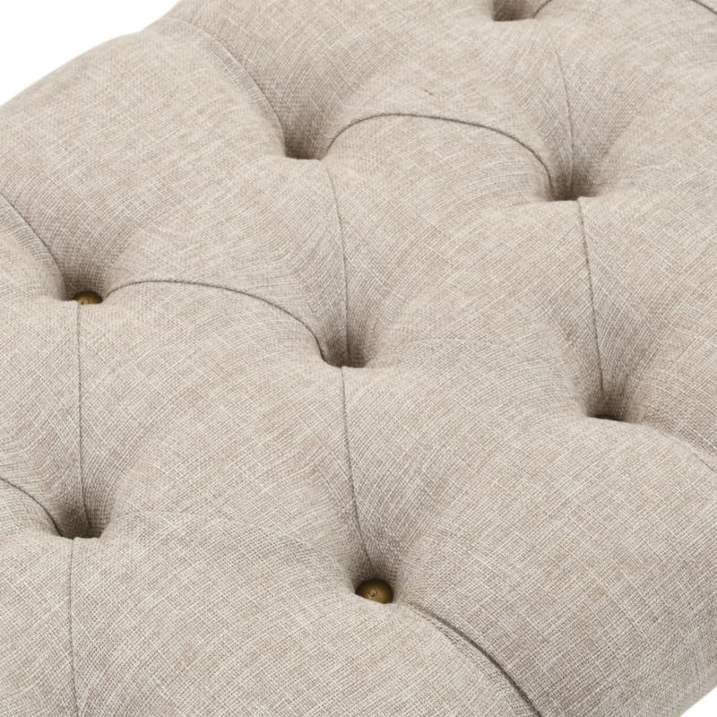 vidaXL tömör fa és szövet tárolópad 103 x 51 x 44 cm