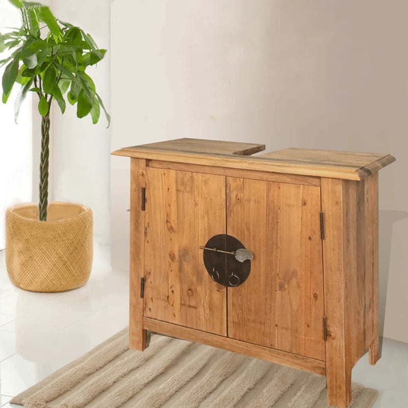 vidaXL tömör újrahasznosított fenyőfa pipereszekrény 70 x 32 x 63 cm