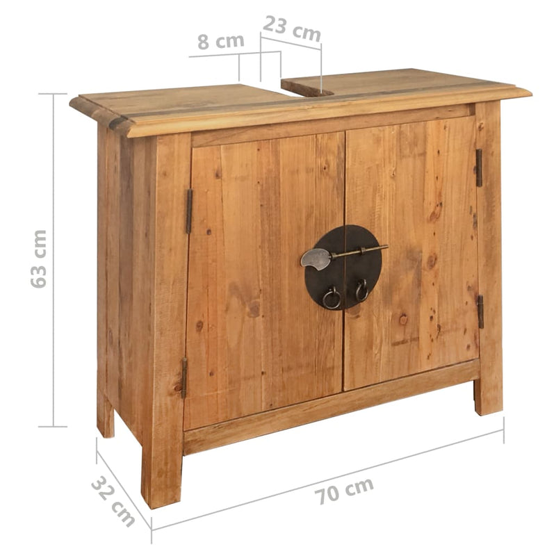 vidaXL tömör újrahasznosított fenyőfa pipereszekrény 70 x 32 x 63 cm