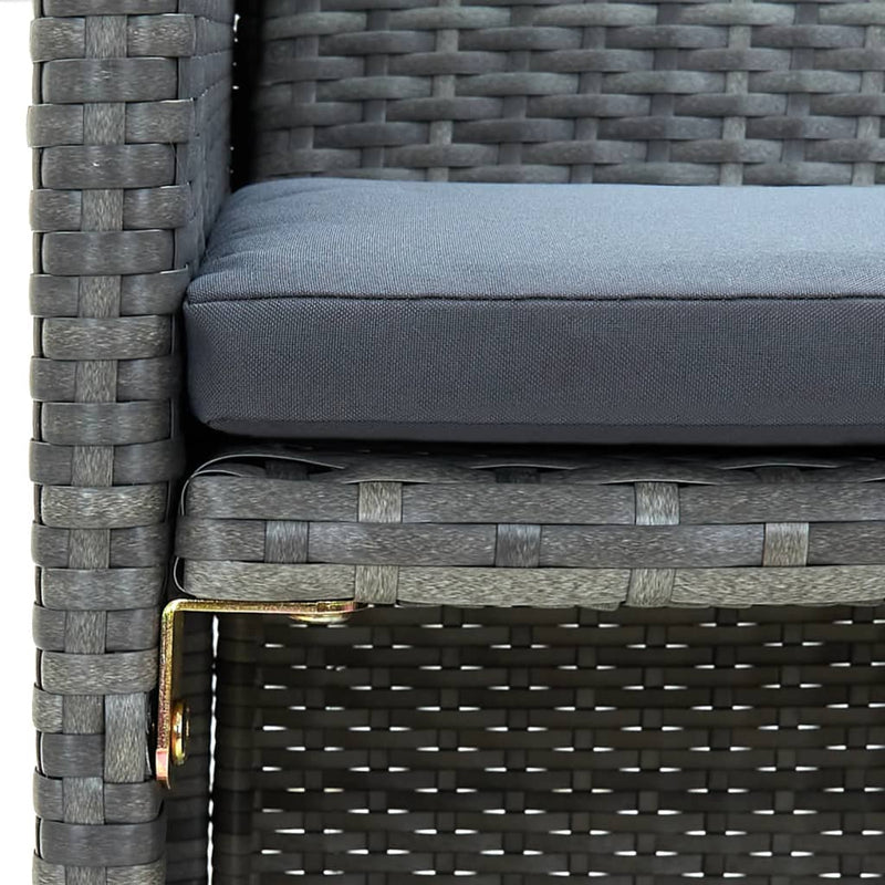 vidaXL szürke kétszemélyes polyrattan kerti kanapé párnákkal