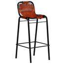 vidaXL 3 részes újrahasznosított tömör fa / valódi kecskebőr bárszett