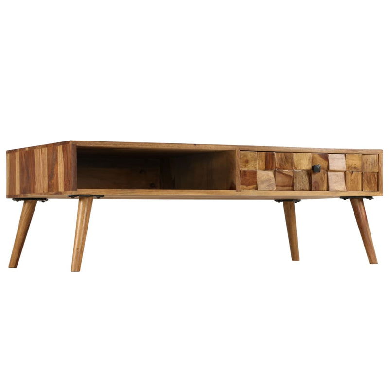 vidaXL tömör rózsafa dohányzóasztal mézszínű felülettel 110x50x37 cm