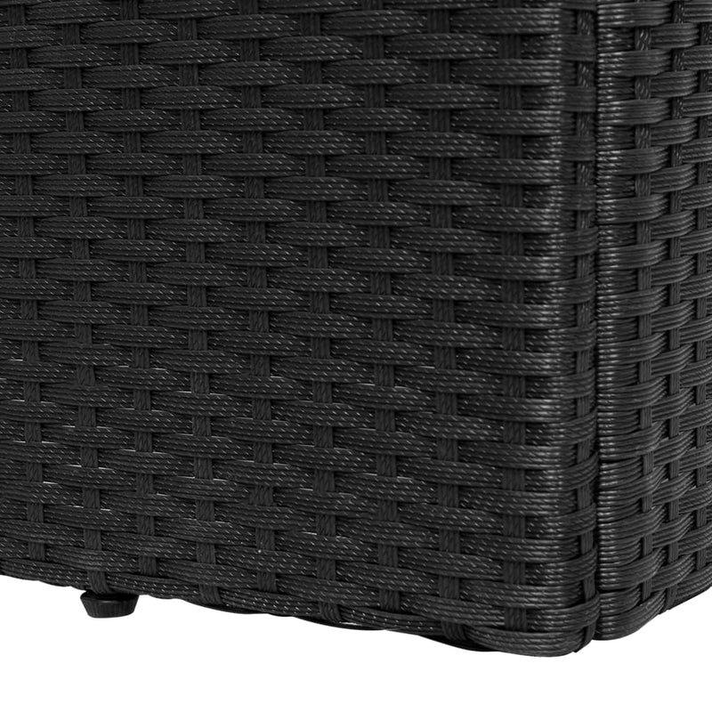vidaXL fekete polyrattan napozóágy párnával