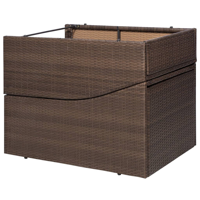 vidaXL barna polyrattan napozóágy párnával