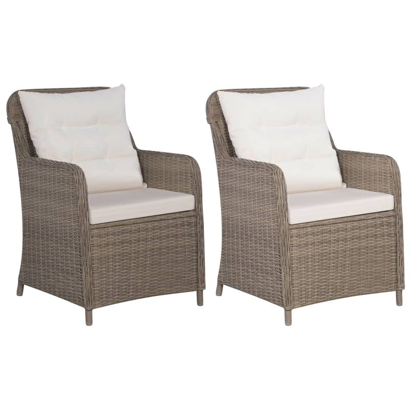 vidaXL 2 db barna polyrattan kültéri szék párnával