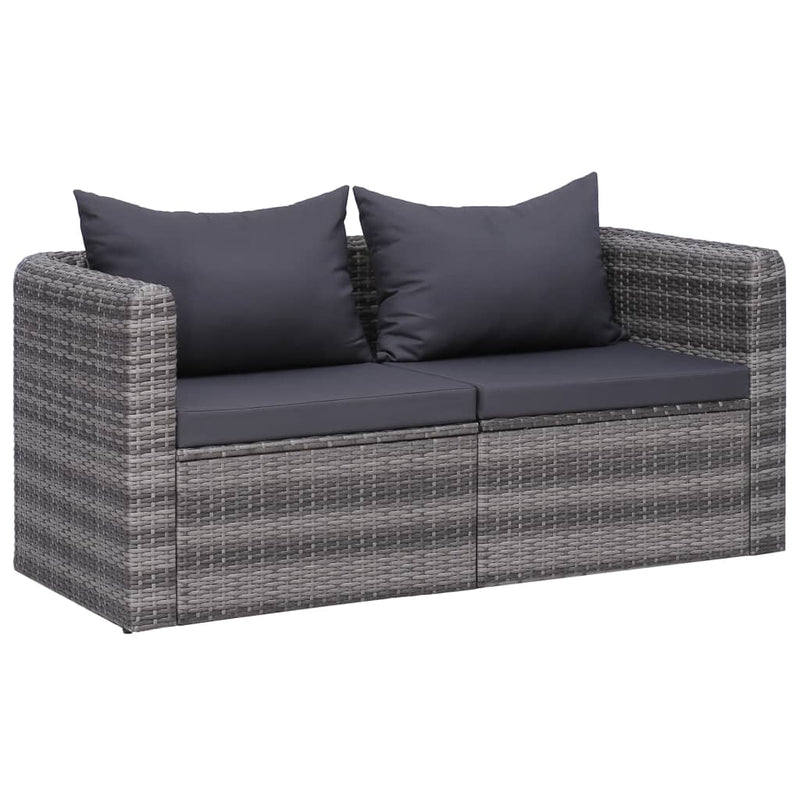 vidaXL 2 db szürke polyrattan kerti sarokkanapé