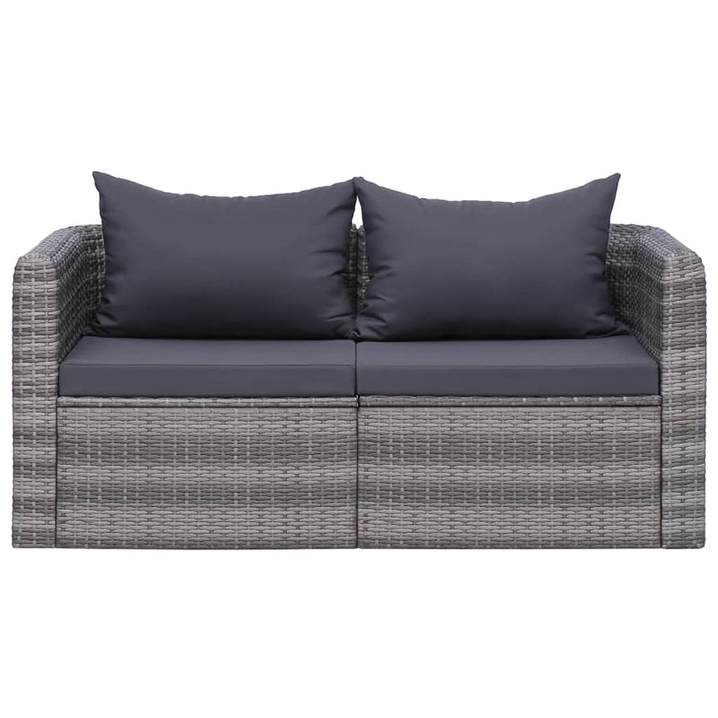 vidaXL 2 db szürke polyrattan kerti sarokkanapé
