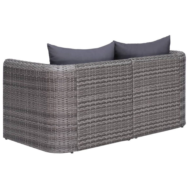 vidaXL 2 db szürke polyrattan kerti sarokkanapé