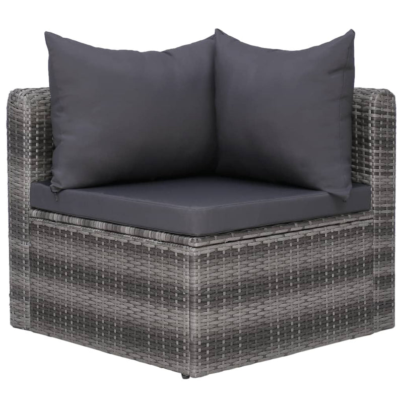 vidaXL 2 db szürke polyrattan kerti sarokkanapé