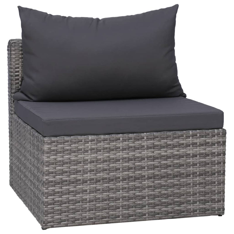 vidaXL 4-részes szürke polyrattan kerti ülőgarnitúra párnákkal