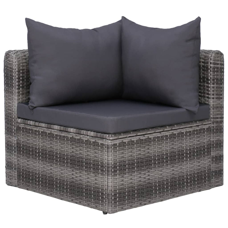 vidaXL 4-részes szürke polyrattan kerti ülőgarnitúra párnákkal