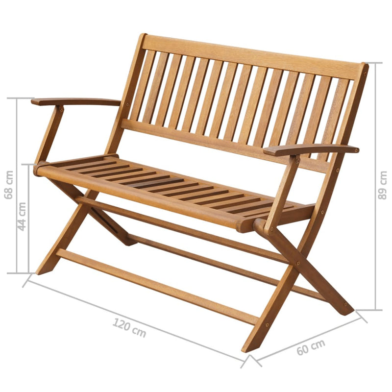 vidaXL tömör akácfa kerti pad 120 cm
