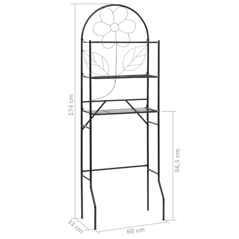 vidaXL fekete WC feletti tárolóállvány 60 x 33 x 174 cm