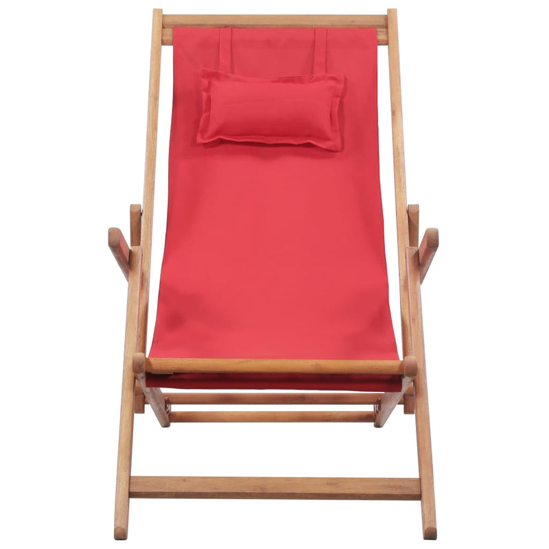 vidaXL piros összecsukható szövetkárpitos favázas strandszék