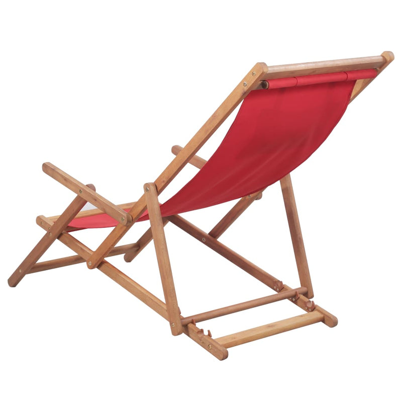 vidaXL piros összecsukható szövetkárpitos favázas strandszék