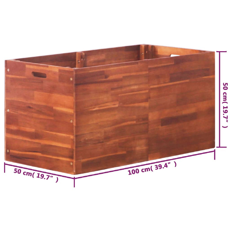 vidaXL akácfa kerti magaságyás 100 x 50 x 50 cm