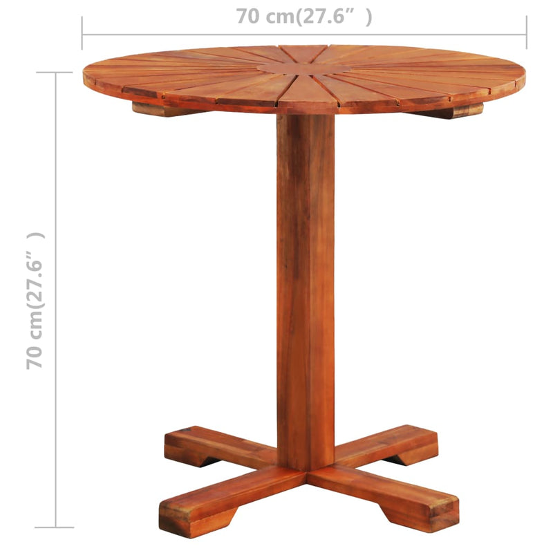 vidaXL tömör akácfa bisztró asztal 70 x 70 cm