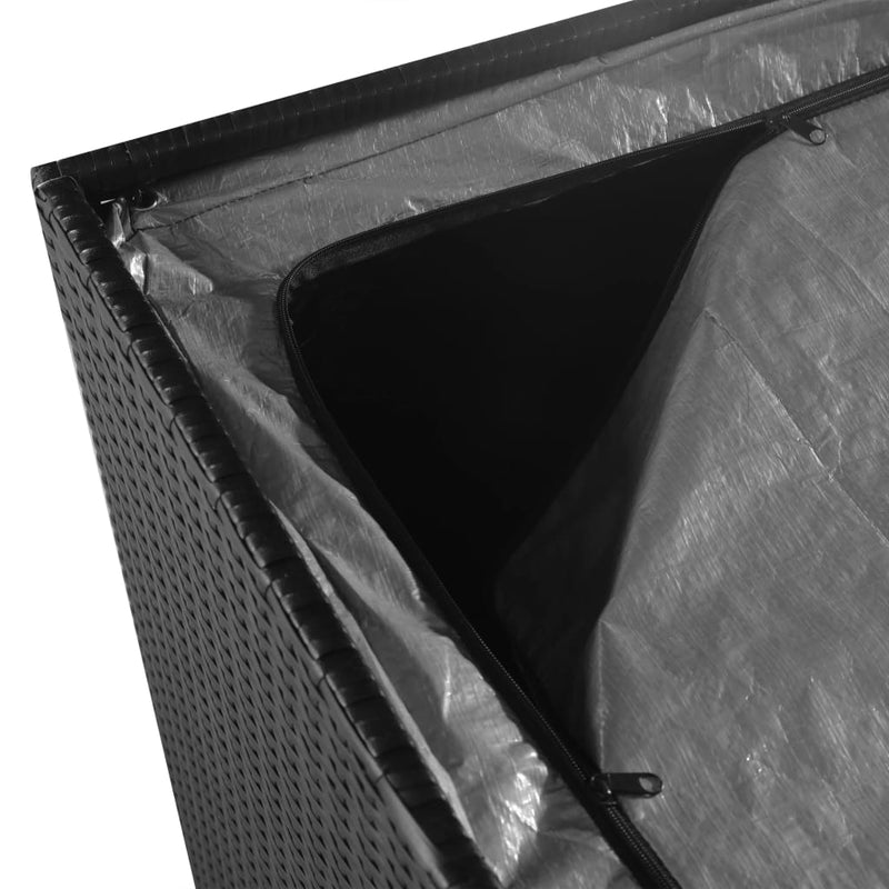vidaXL fekete polyrattan kerti tárolóláda 150 x 100 x 100 cm