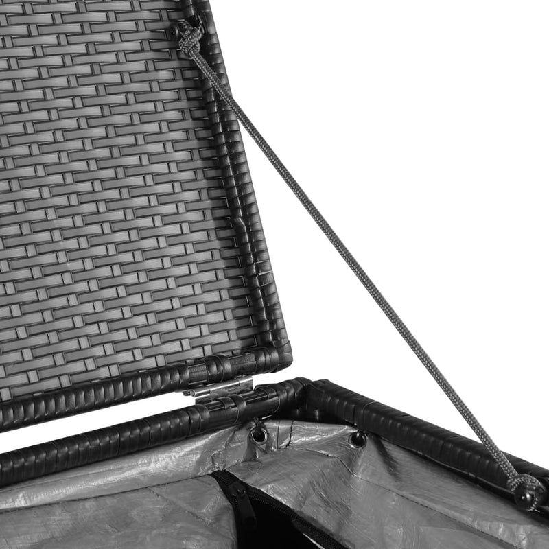vidaXL fekete polyrattan kerti tárolóláda 150 x 100 x 100 cm