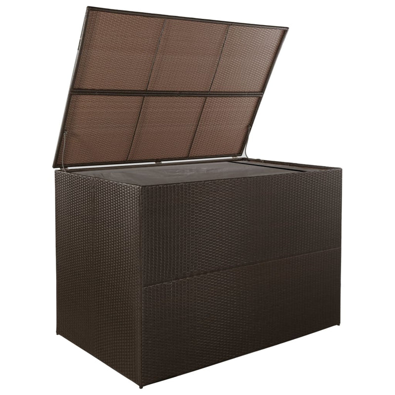vidaXL barna polyrattan kerti tárolóláda 150 x 100 x 100 cm