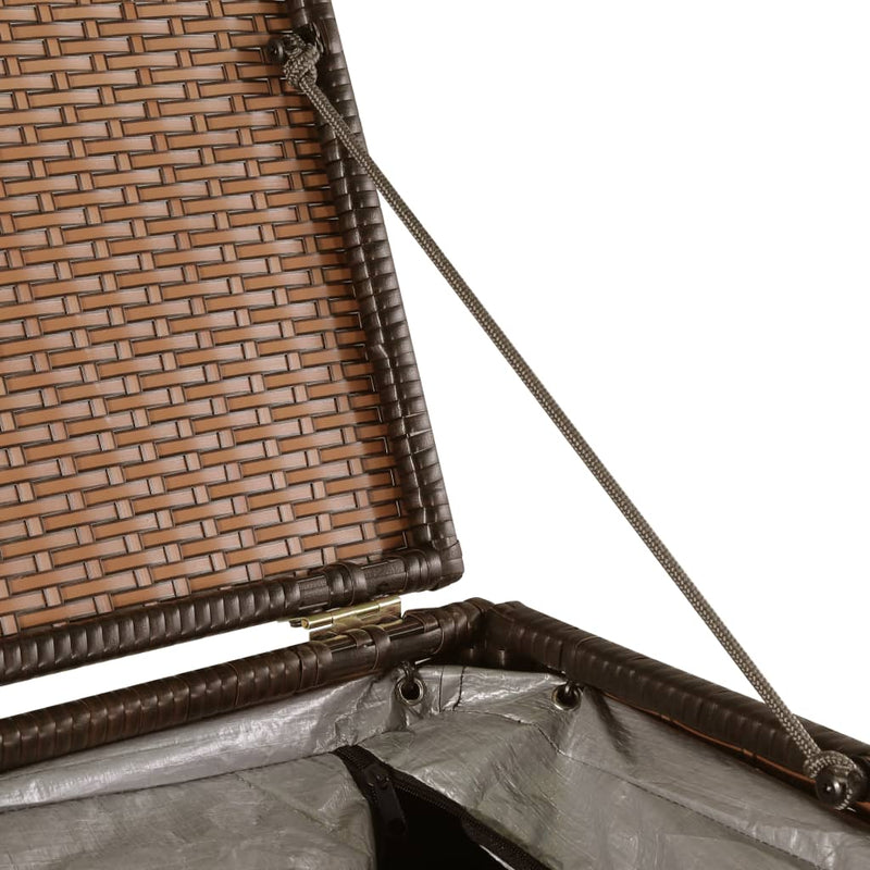 vidaXL barna polyrattan kerti tárolóláda 150 x 100 x 100 cm