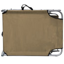 vidaXL tópszínű összecsukható acél napozóágy napellenzővel