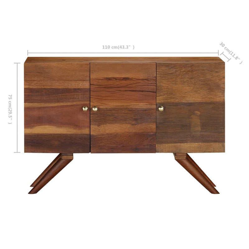 vidaXL barna tömör újrahasznosított fa tálalószekrény 110 x 30 x 75 cm