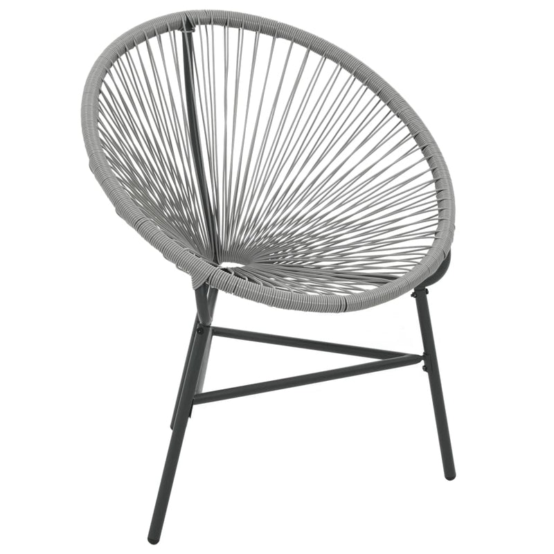 vidaXL szürke polyrattan kerti kagylószék