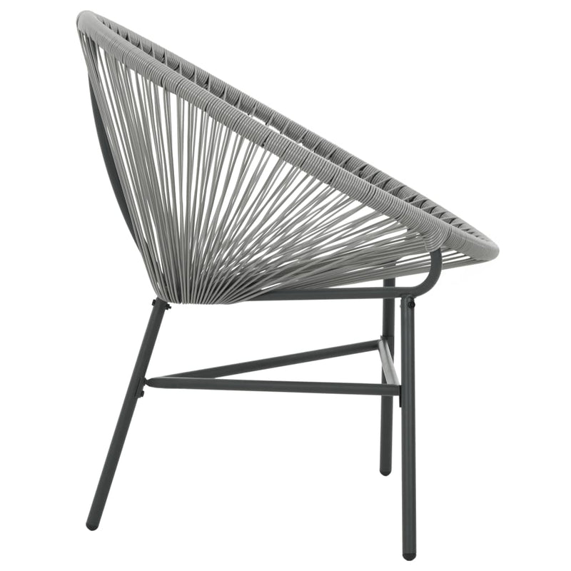 vidaXL szürke polyrattan kerti kagylószék