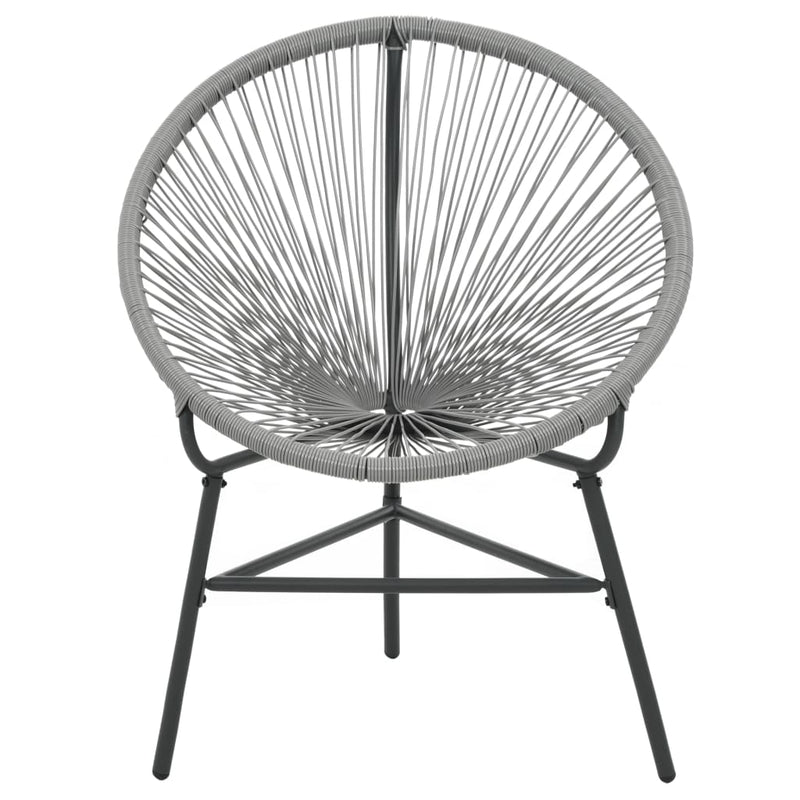 vidaXL szürke polyrattan kerti kagylószék