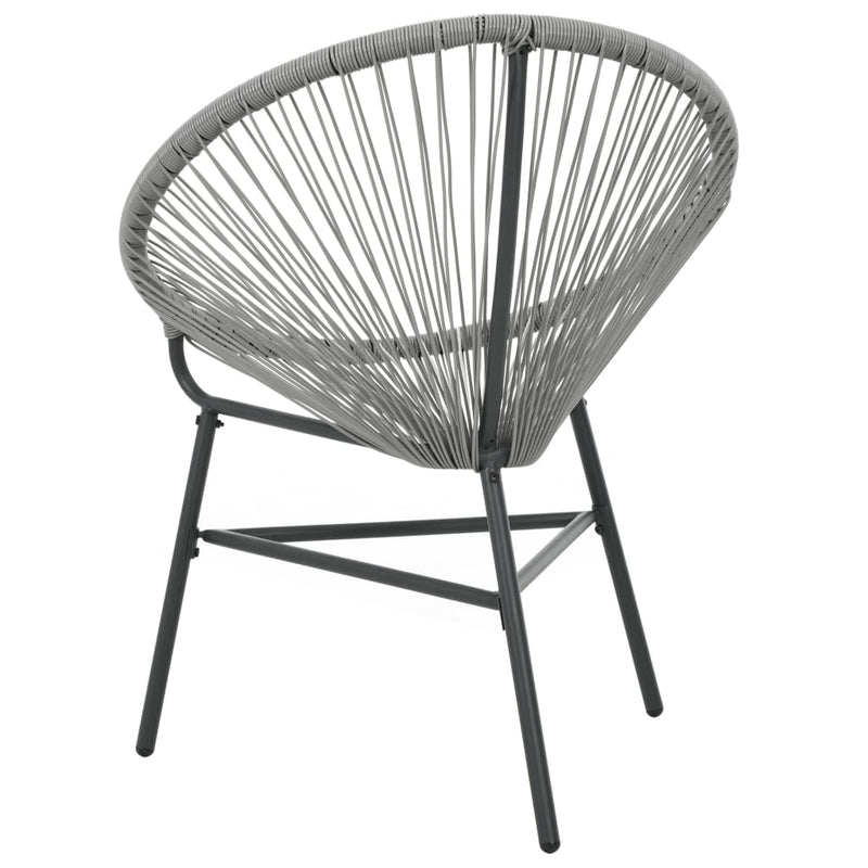 vidaXL szürke polyrattan kerti kagylószék