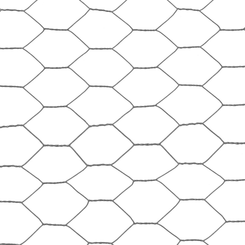 vidaXL szürke PVC-bevonatú acél csirkeháló drótkerítés 25 x 0,75 m