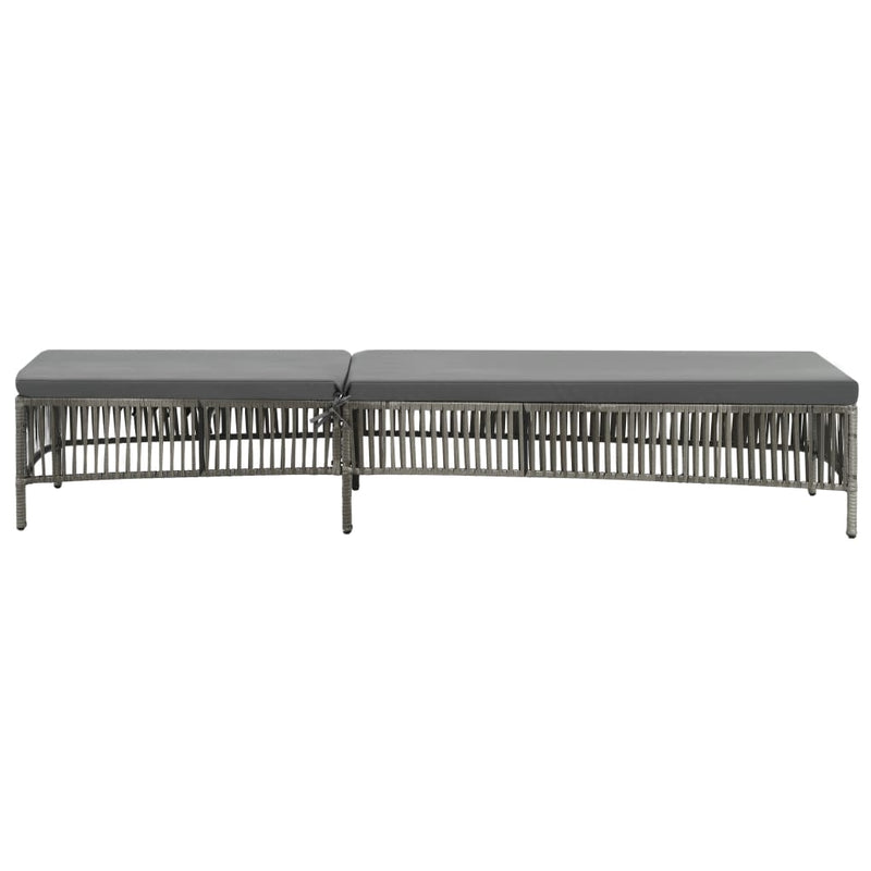 vidaXL szürke polyrattan napozóágy párnával