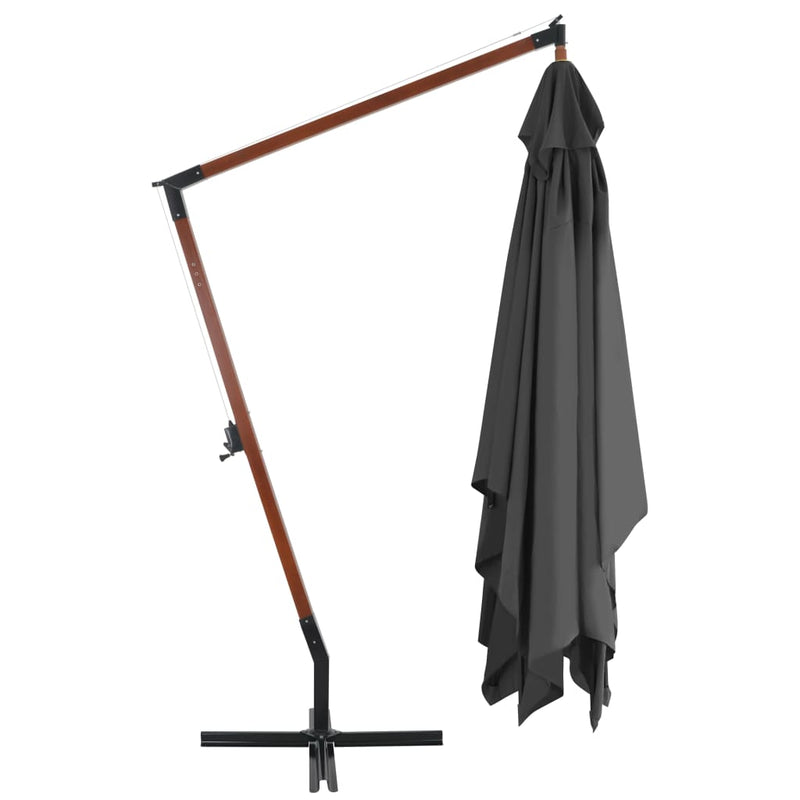 vidaXL antracitszürke konzolos kerti napernyő farúddal 400 x 300 cm