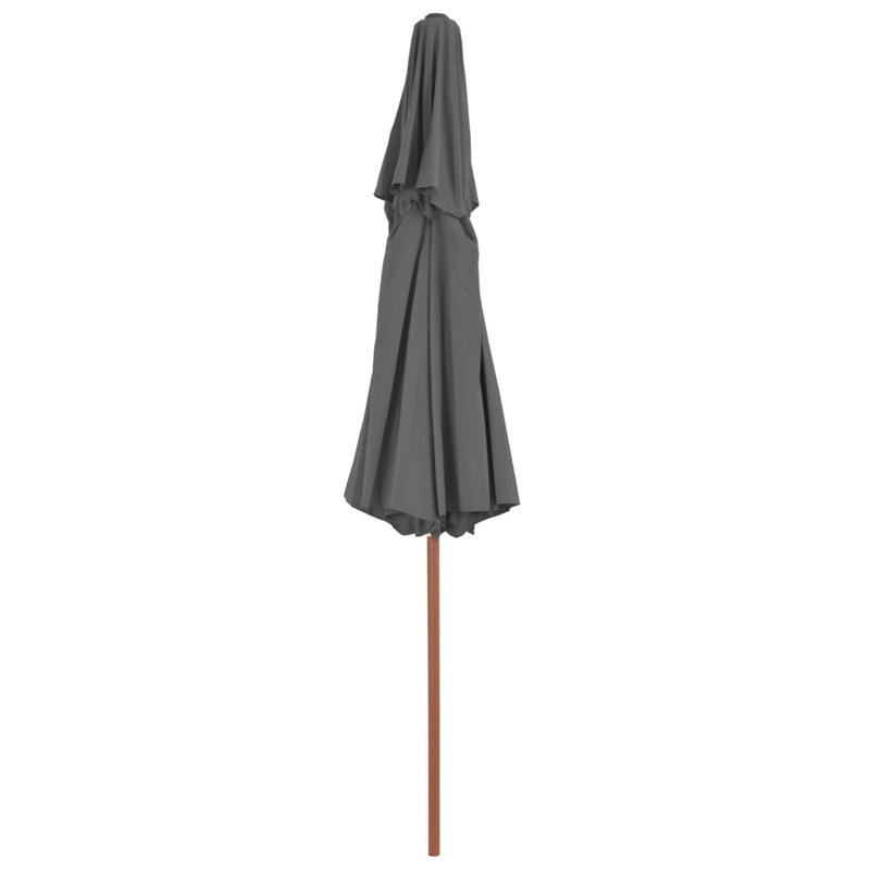 vidaXL antracitszürke kétszintes napernyő fa rúddal 270 cm